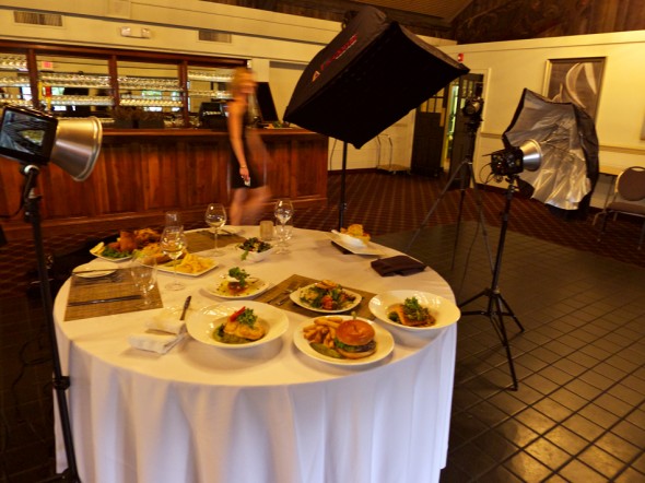 Food photography lighting setup
